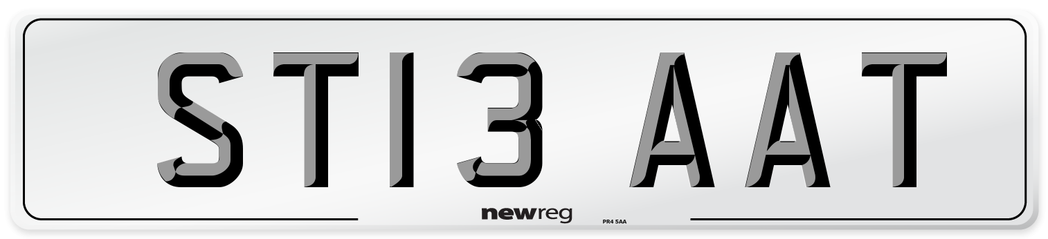 ST13 AAT Number Plate from New Reg